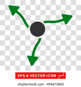 Curve Arrows round icon. Vector EPS illustration style is flat iconic bicolor symbol, green and gray colors, transparent background.