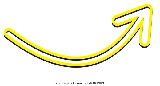 Curve arrows set. Curved arrows. Arrow sign. Curved arrow pointing all side. Black, Yellow, Blue and Red arrow Design.