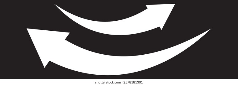 Curve arrows set. Curved arrows. Arrow sign. Curved arrow pointing all side. Black, Yellow, Blue and Red arrow Design.