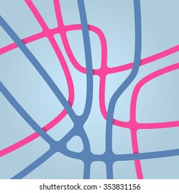 Curve background. Abstract curve background. Crossing curve lines. Geometric curve stripes background. Curve streaks on different levels. Overlapping abstract curve tape background. 3d curve ribbon.