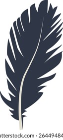 Curve Bird Feather Silhouette. Isolated on White Background. Vector Illustration