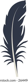 Curve Bird Feather Silhouette. Isolated on White Background. Vector Illustration