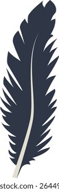 Curve Bird Feather Silhouette. Isolated on White Background. Vector Illustration