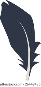 Curve Bird Feather Silhouette. Isolated on White Background. Vector Illustration