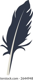 Curve Bird Feather Silhouette. Isolated on White Background. Vector Illustration