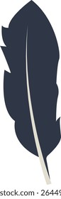 Curve Bird Feather Silhouette. Isolated on White Background. Vector Illustration