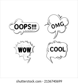 Curve black bubble speech in different shapes