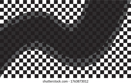 curve black gradient stripe on checker background