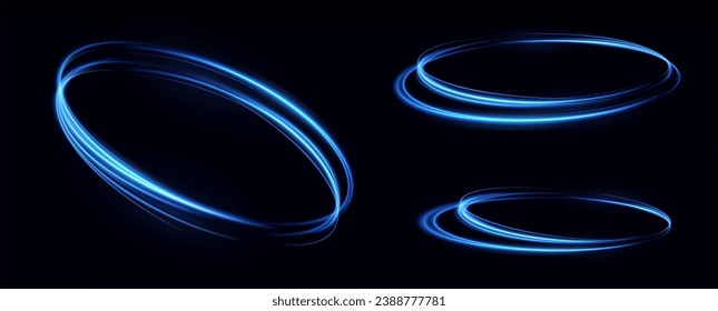 Curve blue line light effect. Smooth holiday light line with lighting effects. Light cool whirlwind. curve light effect	