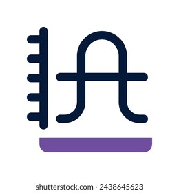 icono de gráfico de curvas. icono de vector de tono dual para su sitio web, móvil, presentación y diseño de logotipo.