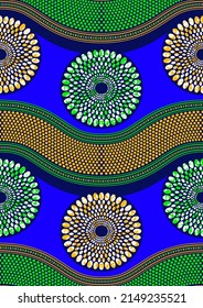 curve and circle point seamless pattern, africa textile art, fashion background artwork for print, vector file eps10.
