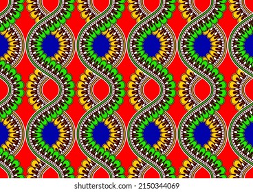 curve and circle point seamless pattern, africa textile art, fashion background artwork for print, vector file eps10.