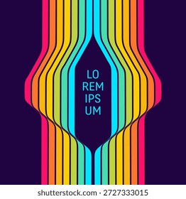 The curve of the colored lines creates a frame in the center. Space for text. Skate park. An obstacle course for extreme sports. Dynamic ribbons for brochure, poster, cover, card, flyer or banner.