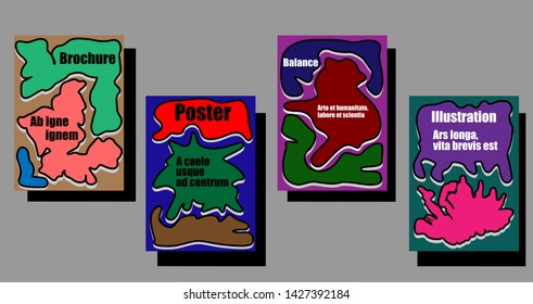 Curve contour with the inscription. A set of modern abstract Cover Design . Cover Design template for the decoration presentation, brochure, catalog, poster, book, magazine etc. Vector Illustration.