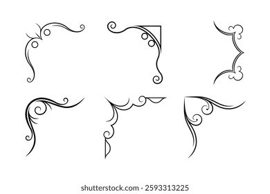 Curve corner vector ornament art.