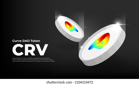 Curve DAO Token (CRV) banner. CRV coin cryptocurrency concept banner background. svg