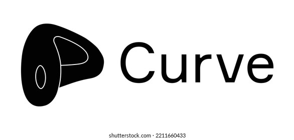 Curve DAO Token CRV cryptocurrency logo and symbol vector graphics illustrations template svg