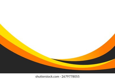 curve design background with black and orang color. vector illustration