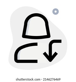 curve download arrow for female user profile data download