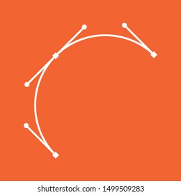 Curve, drawing, pen, path thin lines web and social media icon, stock vector illustration, EPS10.