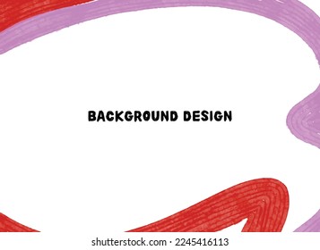 Curve drawn with multiple lines with gouache, red, pink  color scheme, background color changeable, available for invitations and backgrounds
