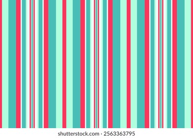 Curve fabric texture seamless, marriage vertical lines vector. Vibrant pattern stripe textile background in mint and red colors palette.