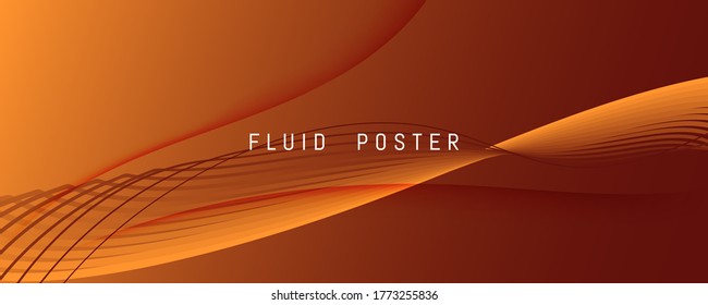 Curve Fluid Flow. Orange Dynamic Landing Page. 3d Abstract Line. Creative Brochure. Yellow Fluid Flow. Vivid Vibrant Liquid. Abstract Illustration. Technology Pattern. Gradient Fluid Flow.