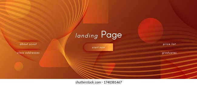 Curve Fluid Flow. Orange Geometric Background. 3d Abstract Lines. Minimal Pattern. Yellow Fluid Flow. Wave Memphis Flyer. Abstract Illustration. Creative Banner. Dynamic Fluid Flow.