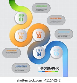Curve form infographic element design.
