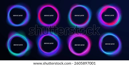 Curve frame wave neon gradient abstract background light colours graphic shape round design icon vector circular energy glow ring black blue effect texture space flow science spiral swirl fluid png