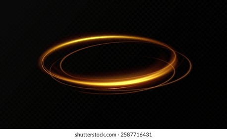 Curve golden line light effect. Smooth holiday light line with lighting effects. Light cool whirlwind. curve light effect

