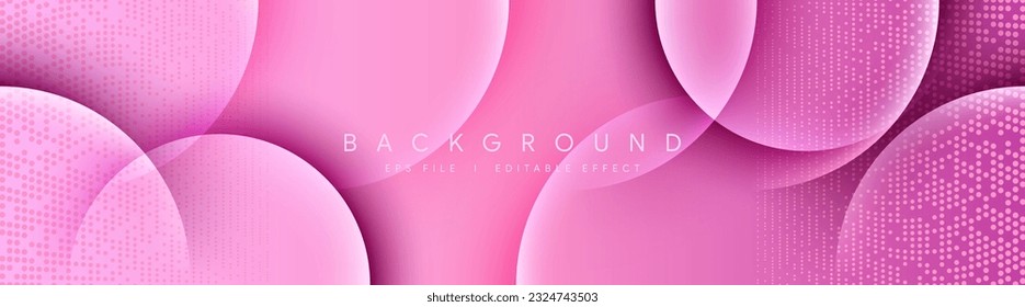 curve gradient dark purplish pink background with light halftone cirlce Modern abstract vector banner geometrical