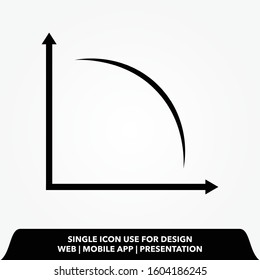 curve graph line icon design vector illustration