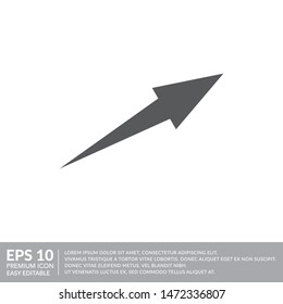 curve growth arrow flat icon vector template