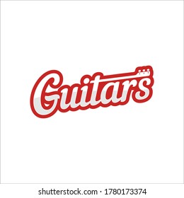 Curve Guitars Text logo vector eps 10