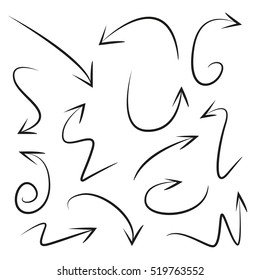 curve hand drawn arrows
