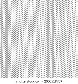 Curve hills stripes pattern. Vector black twisted stripes.