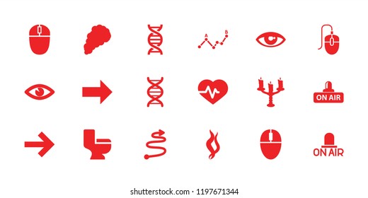 Curve icon. collection of 18 curve filled icons such as heartbeat, eye, open air, dna, forward, mouse, candlestick, smoke, graph. editable curve icons for web and mobile.