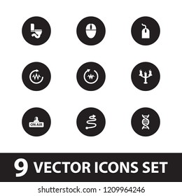 Curve icon. collection of 9 curve filled icons such as mouse, open air, candlestick, heartbeat, toilet, dna. editable curve icons for web and mobile.