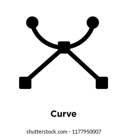 Curve icon vector isolated on white background, logo concept of Curve sign on transparent background, filled black symbol