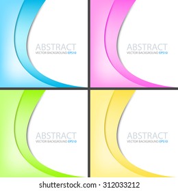 Curve layer paper vector background set on pastel color with space for text and message design
