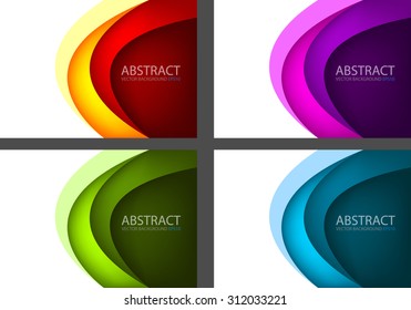 Curve layer paper vector background set on white space with space for text and message design