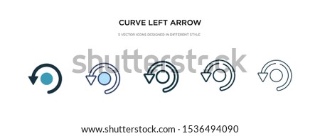 curve left arrow icon in different style vector illustration. two colored and black curve left arrow vector icons designed in filled, outline, line and stroke style can be used for web, mobile, ui