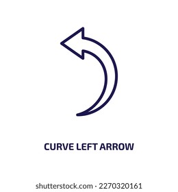 curve left arrow icon from user interface collection. Thin linear curve left arrow, cursor, next outline icon isolated on white background. Line vector curve left arrow sign, symbol for web and mobile