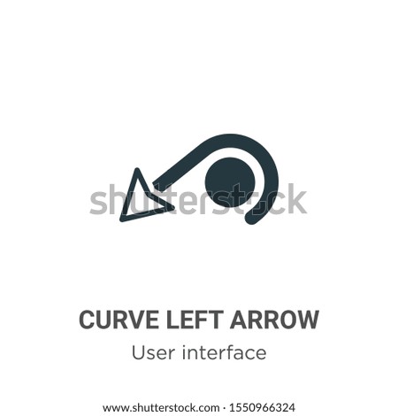 Curve left arrow vector icon on white background. Flat vector curve left arrow icon symbol sign from modern user interface collection for mobile concept and web apps design.