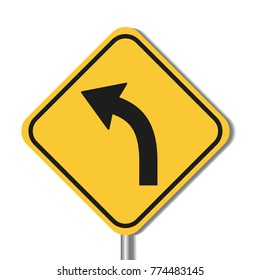 Curve Left Sign vector design
