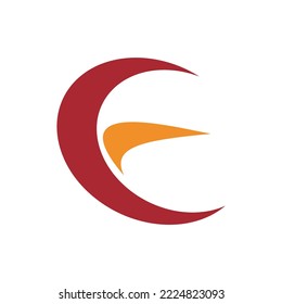 Curve letter E logo template