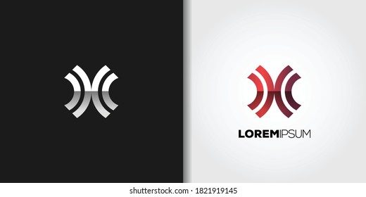conjunto de vectores de plantillas de logotipo x letras de curva