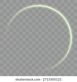 Efecto de luz de curva de línea verde. Círculo brillante. elipse verde claro. Anillo de luz giratoria verde con efecto de velocidad sobre fondo oscuro. Portal de círculo verde luminoso. Marco de luz redondo. Efecto de resplandor.