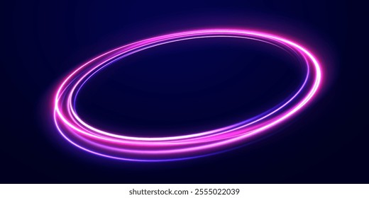 Curve light effect of  line. Png luminous circle. Light pedistal, podium, platform, table. To center a bright flash, png, effect, wave,neon,line.